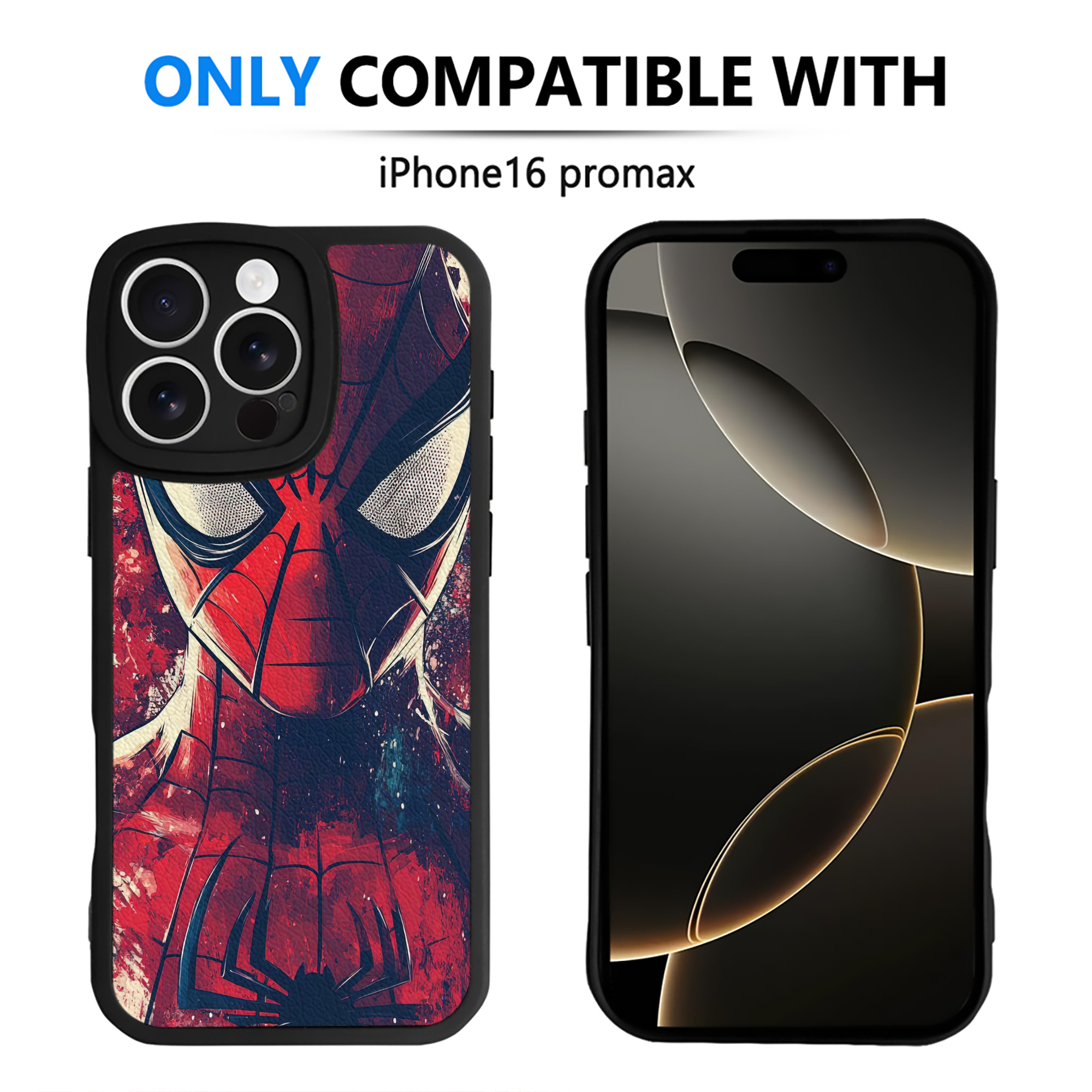 （画像用） Spider Man スパイダーマン 【iPhone 16シリーズ対応】シリコンスマホケース（レザー調） 材質：シリコン